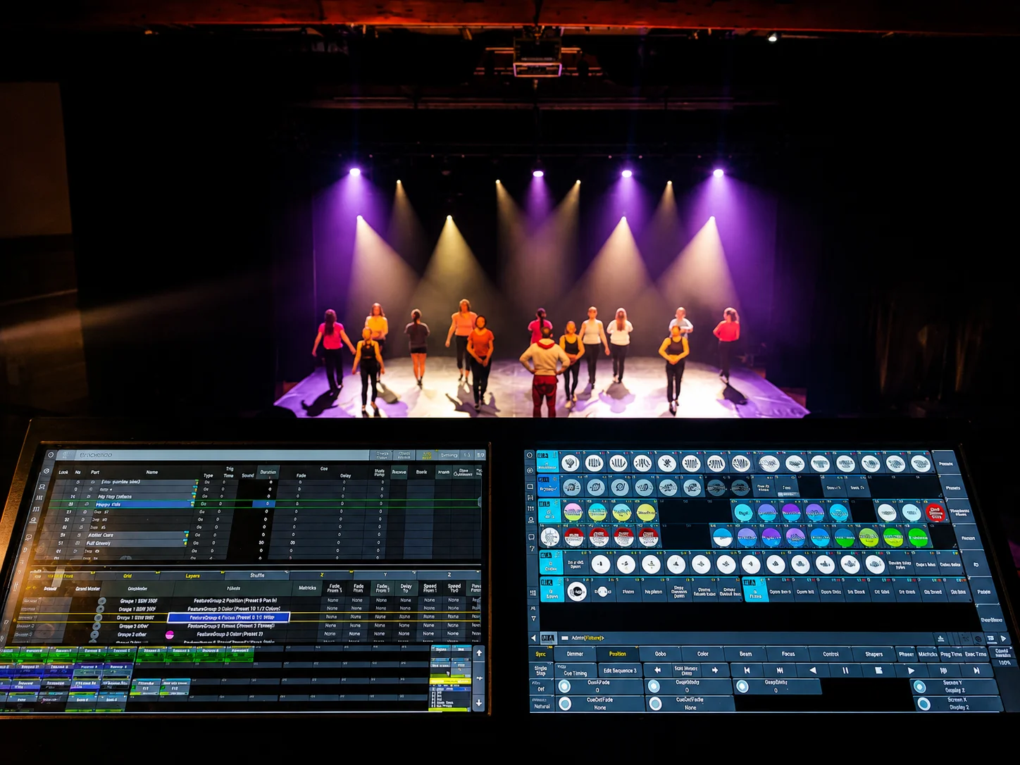 Régie lumière pilotée en direct pour un spectacle de danse — prestation Upsilive à Arras